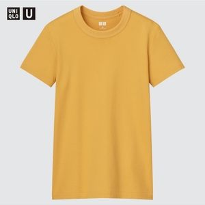Mustard Yellow Uniqlo U Crew Neck Short Sleeve T-Shirt